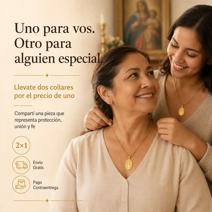 Lleva a la Virgen del Carmen contigo, en oro de 18 quilates
