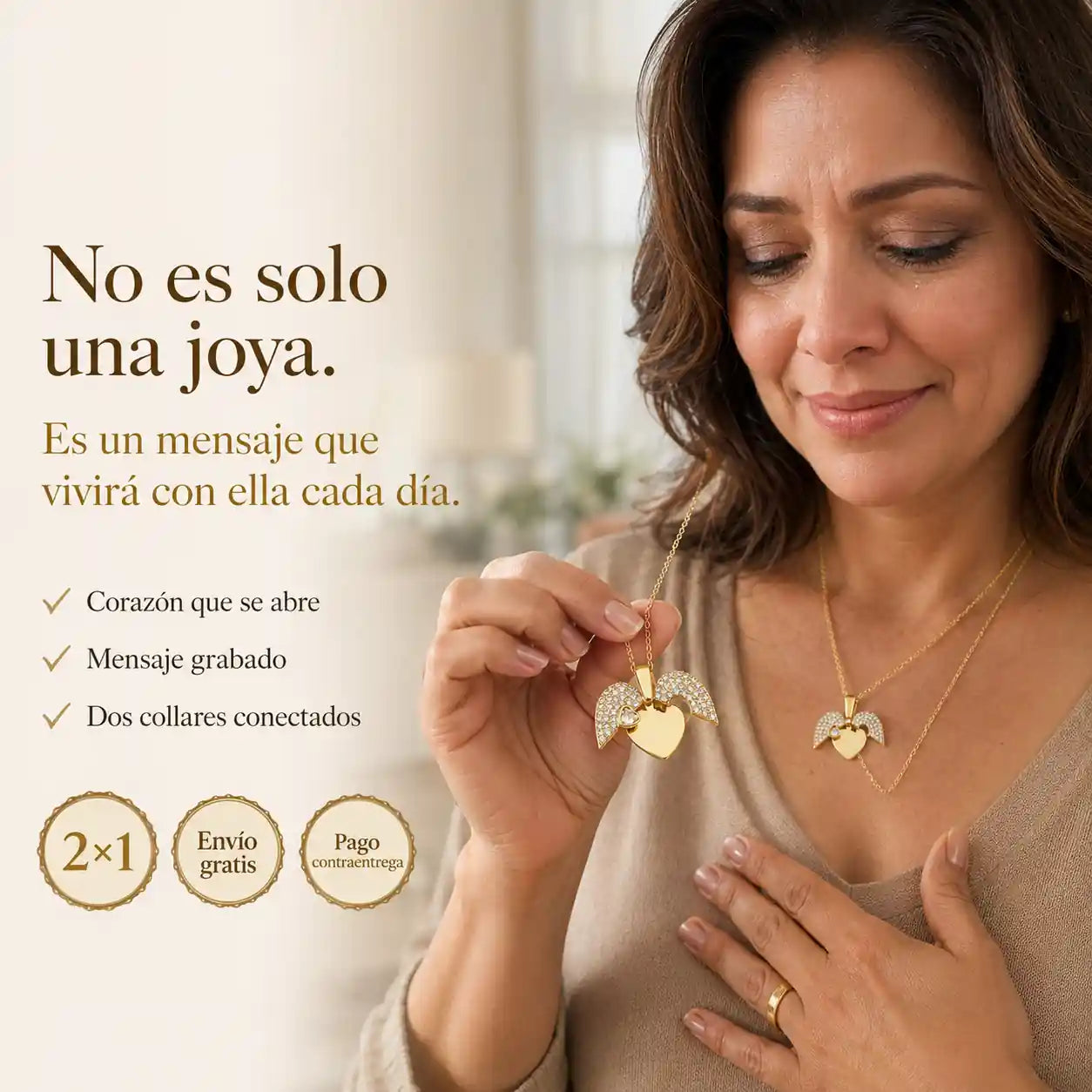 El collar que se abre cada mañana y le recuerda que están para siempre juntos