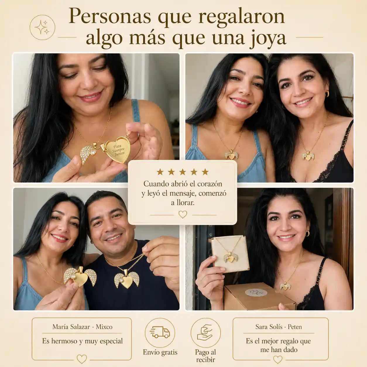 El collar que se abre cada mañana y le recuerda que están para siempre juntos