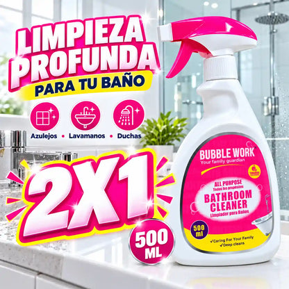 Deja tu baño brillando como nuevo en minutos, sin tallar hasta que te duelan los brazos