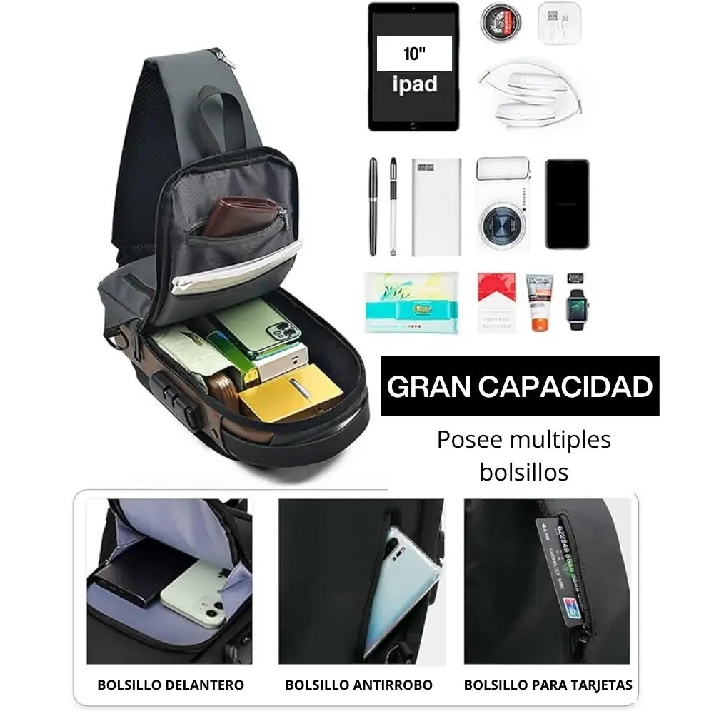 SecureX- Mochila Antirobo USB